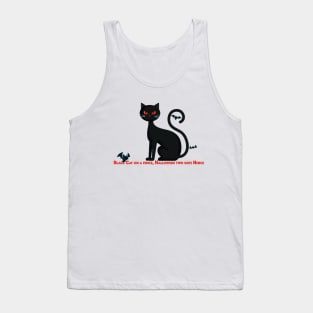 Black Cat Halloween Phrases Tank Top